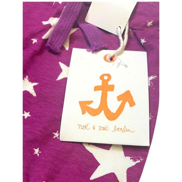 Noe and Zoe Baby Pants Purple Inverse Stars Drawstring Waist Size 0-3M NWT - Picture 5 of 7